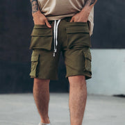 Leisure Sports Men's Pure Color Multi-pocket Shorts