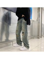Retro Summer Ripped Wear Out Men's Denim Jeans