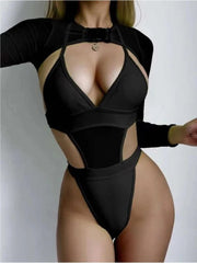 2022 Hollowed Out Long Sleeve Swimsuit Set