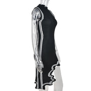 2022 Summer Sleeveless Striped Irregular  Dress