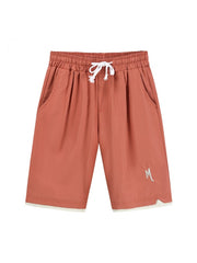Summer Solid Color Embroidered Casual Men Shorts