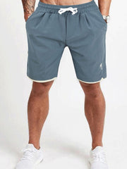 Summer Solid Color Embroidered Casual Men Shorts