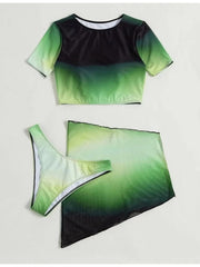 Sexy New Gradient Color Three-Piece Swimsuit