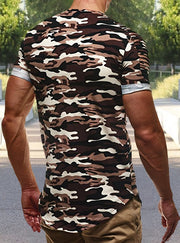 Men's Camouflage Sports Workout Short Sleeve T-Shirt