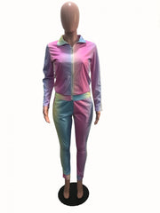 Multicolored Matching Fall 2 Piece Trouser Sets