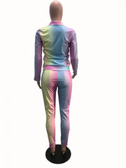 Multicolored Matching Fall 2 Piece Trouser Sets