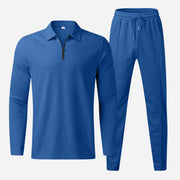 Leisure Pure Color Top And Trouser Men's Suit