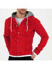 Leisure Hooded Pure Color Men's Jacket