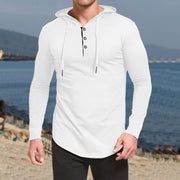 Casual Hooded Collar White Fall Tops For Men