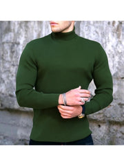Turtle Neck  Pure Color Long Sleeve Tees