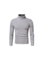 Turtle Neck  Pure Color Long Sleeve Tees