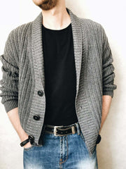 Casual Solid Sweater Coats For Men