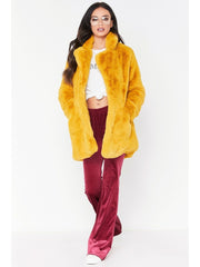 Simple Design Solid Faux Fur  Coats For Women