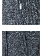 Pure Color Casual Hooded Men's Fleece Sweater Coats