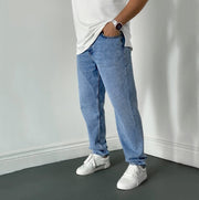 Plaid Color Straight Leg Jeans For Men