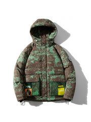 Zipper Camouflage Hooded Stylish Winter Men Coats