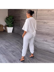 Casual Women Ripped  Two-Piece Trouser Set