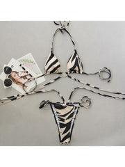2023 Sexy Zebra Print Brown Bikini Sets