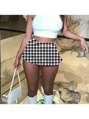 Plaid  Pleated Mini Skirts For Women