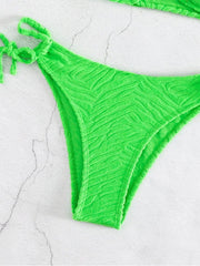 Asymmetry Green Designer Beach Women One Shoulder Bikini Sets