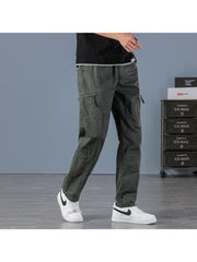 Casual Loose Pure Color Long Pants For Men