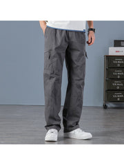 Casual Loose Pure Color Long Pants For Men