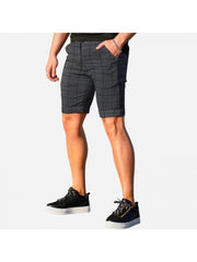 Men British Style Plaid Casual Shorts