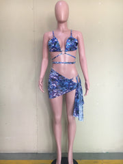 Sexy Floral Bikini Three-piece Swimsuit Sets