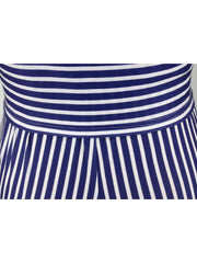 Women's Blue Striped Plus Size Trouser Casual Suit