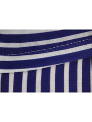 Women's Blue Striped Plus Size Trouser Casual Suit