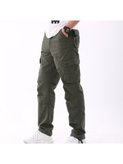 Casual Pure Color Multi-pockets Men's Long Pants
