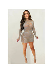 Women's Sexy Hot Drilling Solid  Dress