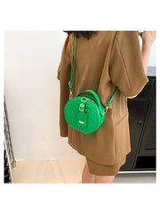 Women's Fashion Crocodile Print Pure Color PU Bag