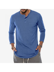 Men's Pure Color Fall Long Sleeve Top