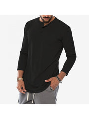 Men's Pure Color Fall Long Sleeve Top