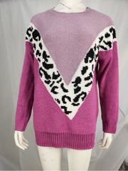 Women's Casual Leopard Print Printing Sweater