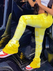 Yellow Tie-Dye Tight Pants