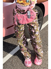 Camouflage Printed Pocket Multicolor Cargo Pants