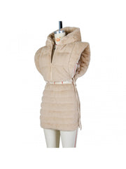 Solid Color Hooded Fur Jackets