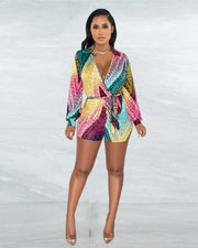 Tie-wrap Mid-rise Loose Rompers