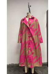 Color Matching Long Sleeve Baggy Long Coat