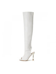 Square Peep Toe Over The Knee Stiletto Boots