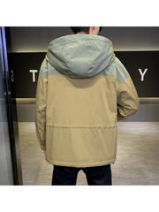 Solid Color Hooded Loose Jackets