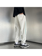Solid Color Mid-rise Loose Long Pant