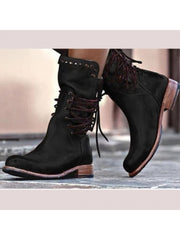 Pointed Chunky Heels Ankle Boots