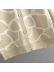 Geometric Pattern Knitting Cardigan Top