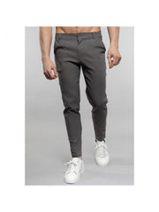 Solid Color Mid-rise Straight Pants