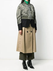 Patchwork Colorblock  Jackets Trench Coat