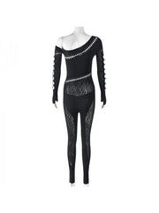 Hollow Out Knitting Slim Jumpsuits