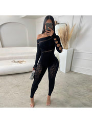 Hollow Out Knitting Slim Jumpsuits